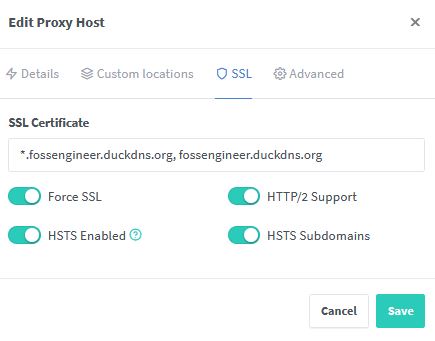 Configuring DuckDNS Settings