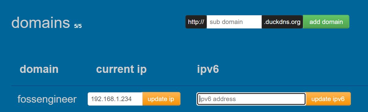 Configuring DuckDNS Settings